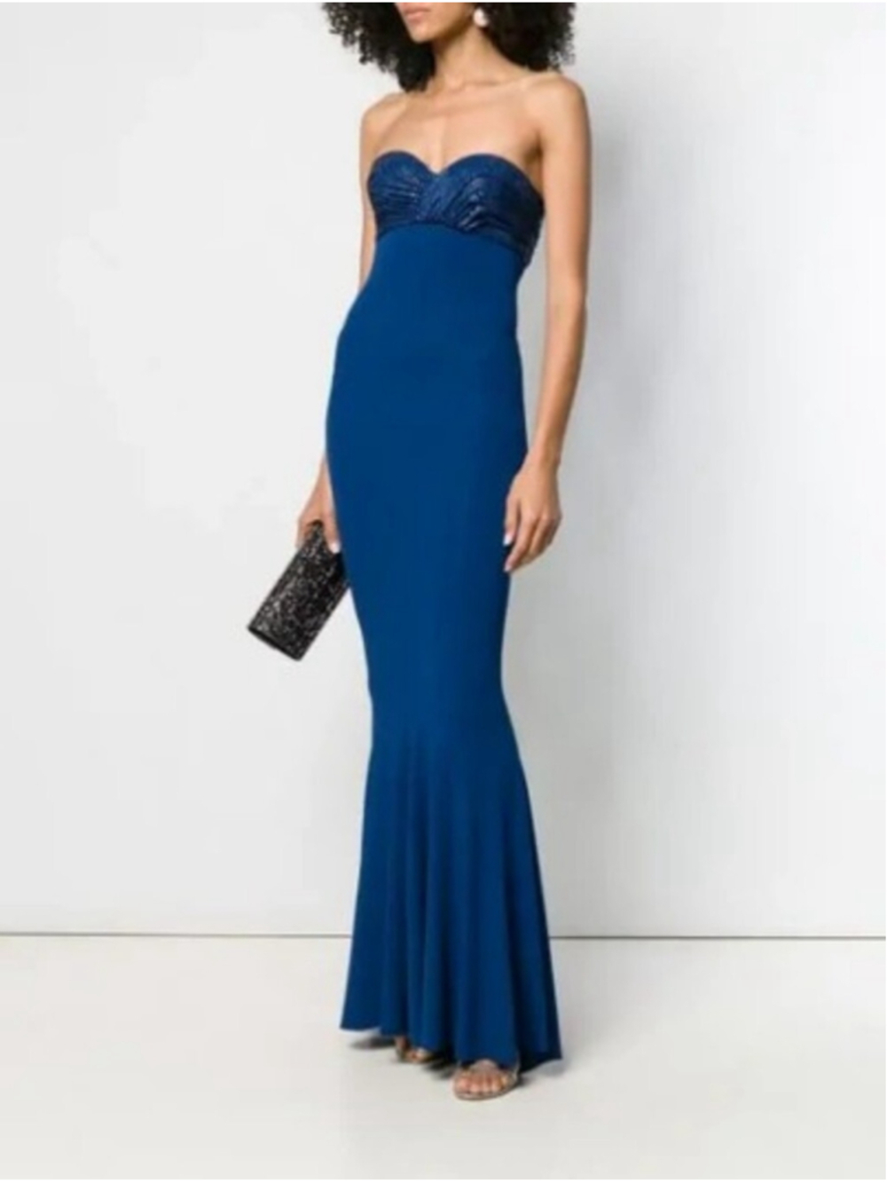 ALEXANDRE VAUTHIER Strapless Crystal-embellished Stretch-jersey Gown In Blue